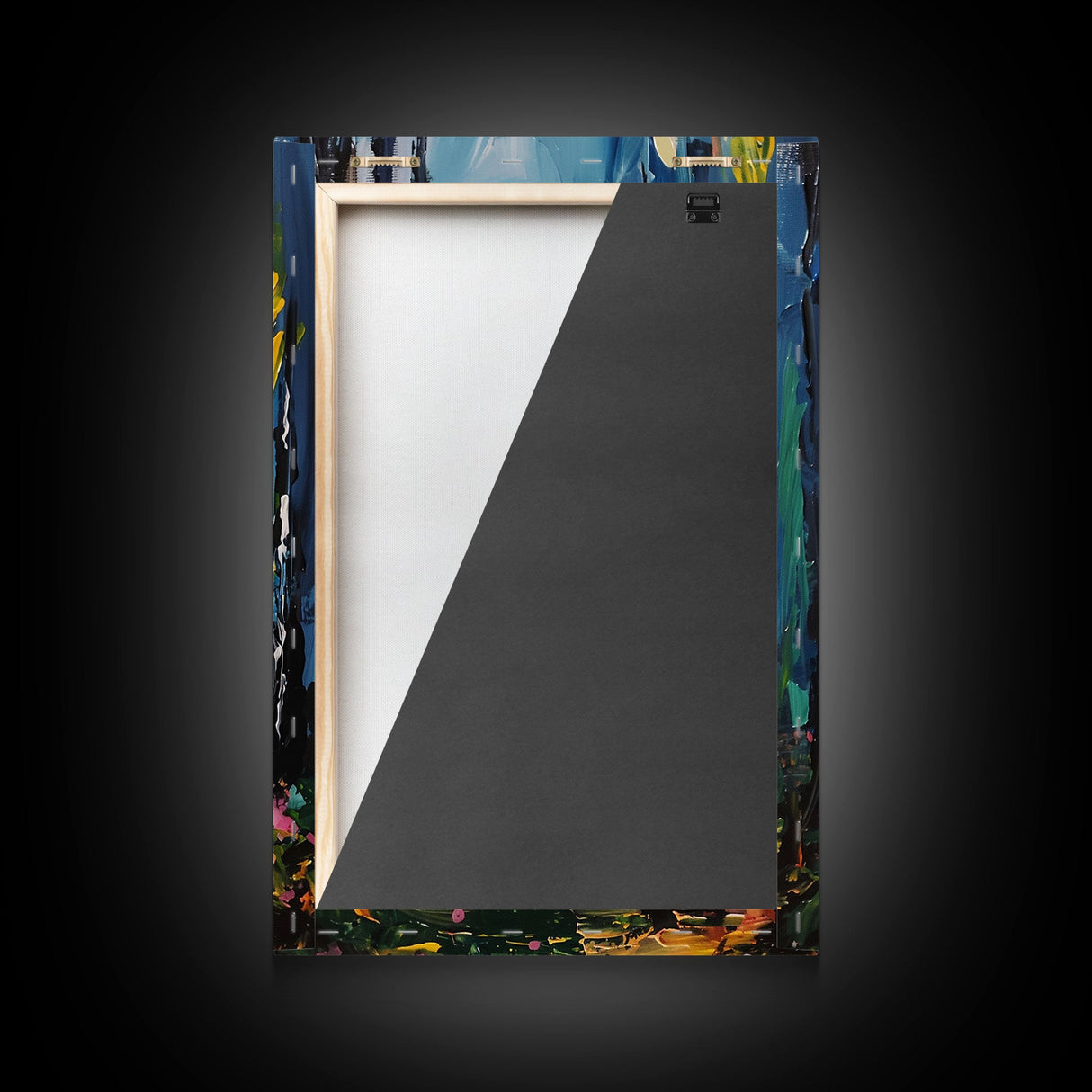 Ghostly Churchyard Framed Canvas Print, Halloween Haunted Church, Spooky Graveyard Art, Gothic Decor, Nighttime Artwork, Framed Canvas Print