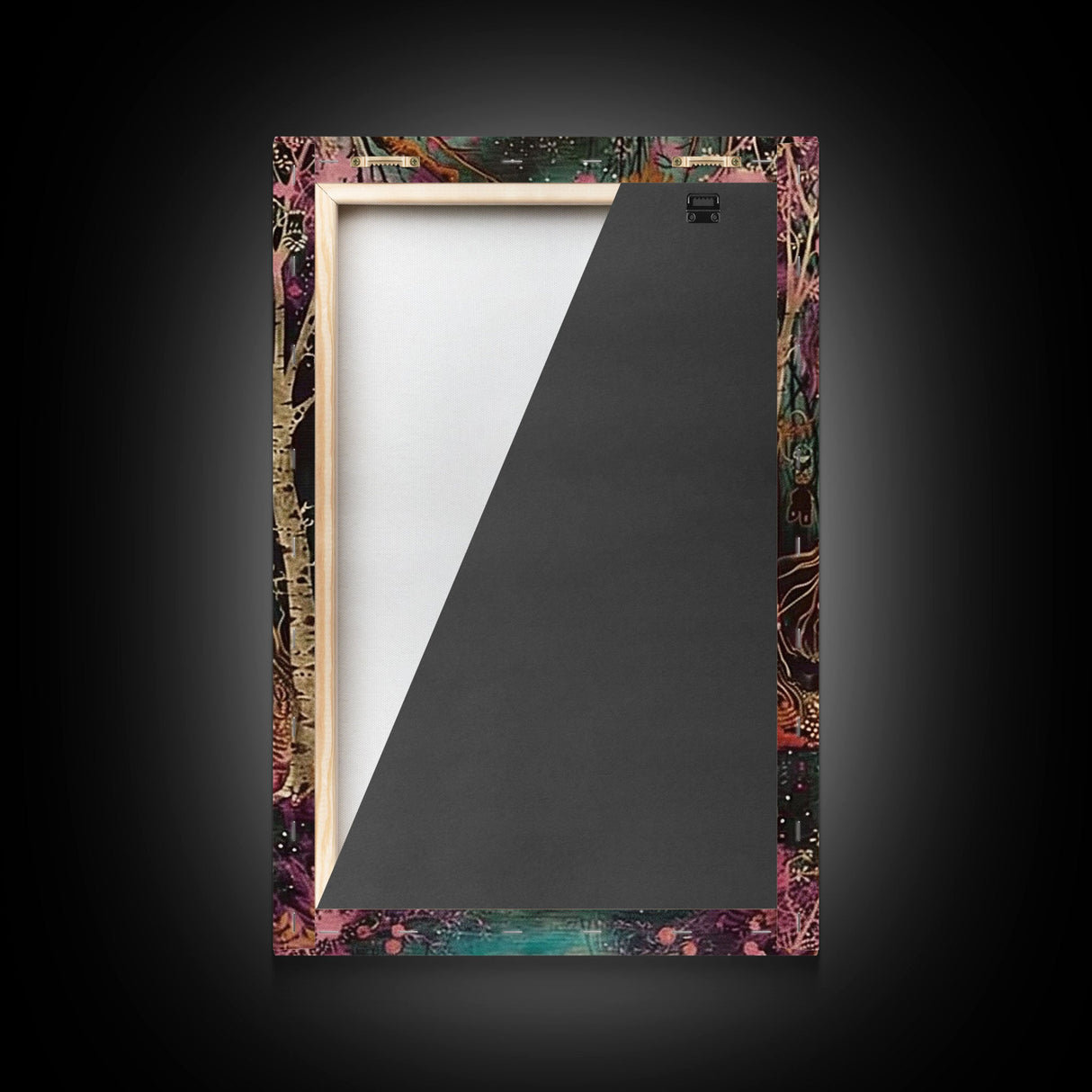 Haunted Castle by the Lake Framed Canvas Print, Halloween Wall Art, Spooky Art, Home Decor, Living Room Decor, Gothic Artwork, Creepy Castle