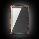 Haunted Castle by the Lake Framed Canvas Print, Halloween Wall Art, Spooky Art, Home Decor, Living Room Decor, Gothic Artwork, Creepy Castle