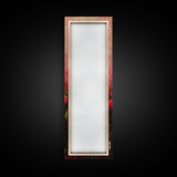 Vibrant Red Tulips in Bloom Against a Soft Pink Background on a Framed Canvas Print Skinny Art Piece