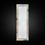 Skinny Art Pink Oleander Flowers In Japanese Style Wood Block Print Elegant Pastel Hues On Framed Canvas Print, Tall Art Ukiyo-e