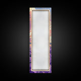 Expansive Lavender Field Beneath a Dramatic Cloudy Sky in Warm Pastel Hues Ukiyo-e Art Japanese Framed Canvas Print Skinny Tall Art