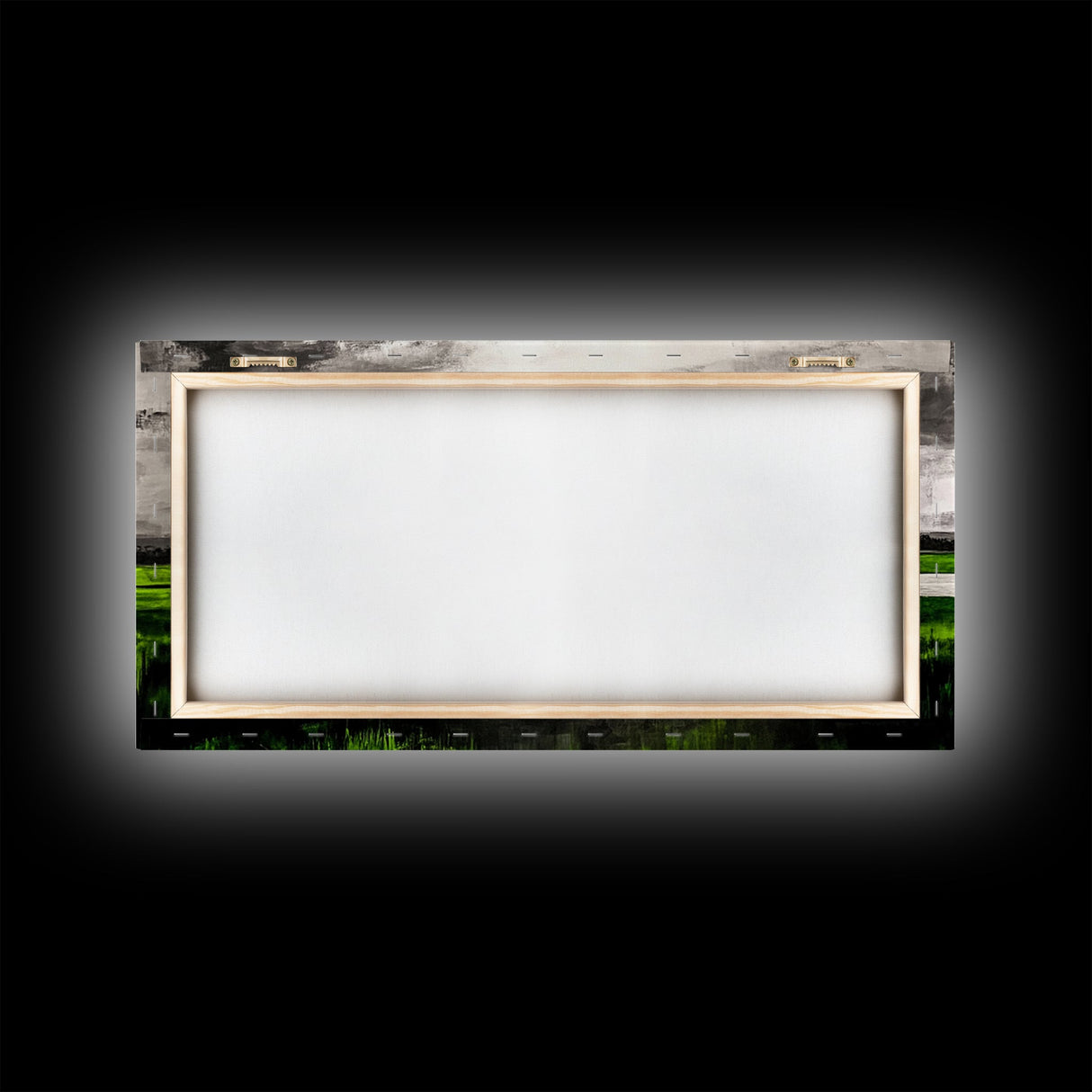 Marsh Landscape Painting, Green Wall Art, Nature Artwork, Panoramic Art, Extra Wide Art, Framed Canvas Print, Rustic Home Decor