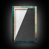 Lantern Glow, moody art, rustic decor, farmhouse art, warm light painting, southwest wall art, wabi sabi art, Framed Canvas Print
