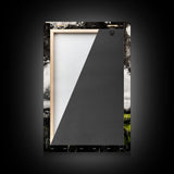 Black and White Windmill, windmill wall art, rustic decor, farmhouse art, landscape painting, framed canvas print, above bed wall art