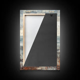 Coastal Wagon, Rustic Art, Framed Canvas Print, Nautical Decor, Moody Art, Minimalist Art, Wabi Sabi Art, Coastal Landscape Art