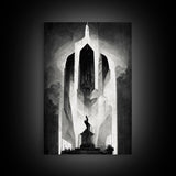 Vintage Style Art Deco Statue Study, Framed Canvas Print, Retro Style Wall Art, 1920s - 1930s style Art