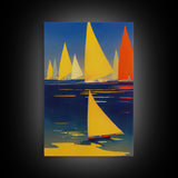 Nautical Wall Art, Sailboats On San Francisco Bay, Framed Canvas Print, Original Nautical Art, Nautical Canvas Art