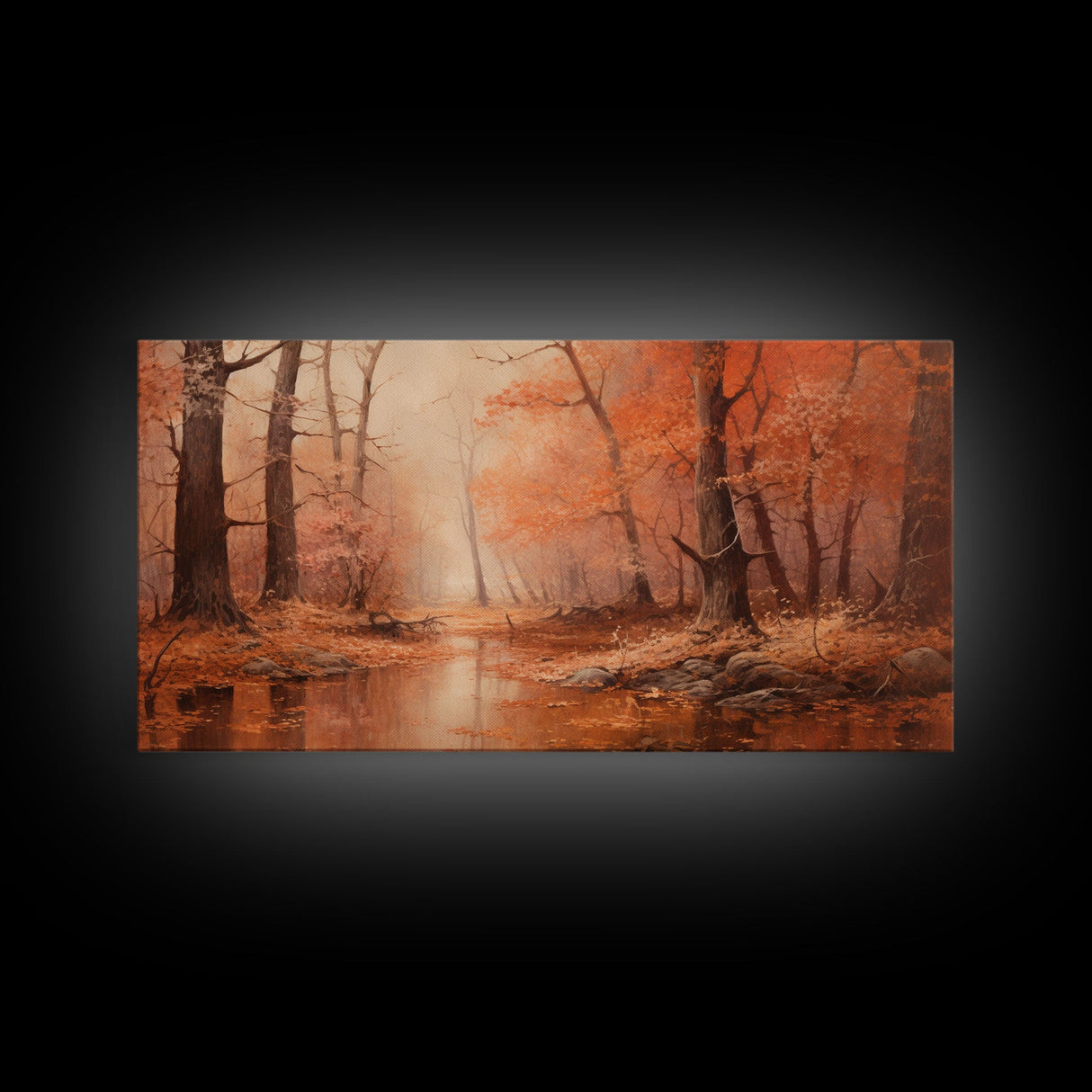 Orange Leaves In The Fall, Framed Canvas Print, Seasonal Decor, Fall Seasonal Art, Clearance Fall Decorations, Fall Wall Decor, Fall Decor