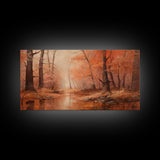 Orange Leaves In The Fall, Framed Canvas Print, Seasonal Decor, Fall Seasonal Art, Clearance Fall Decorations, Fall Wall Decor, Fall Decor