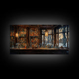 Tavern Wall Art, Bar Art, Winter Art, Canvas Print, Wall Hanging, Panoramic Art, Dorm Room Art, Bar Cart Art, Game Room Art, Office Decor