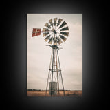 Rustic Farmhouse Home Decor, Windmill Photography Photo Print Art, Rustic Industrial Farmhouse Wall Art Picture, Country Landscape Picture