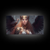 Lady Freya, Nordic / Norse Mythology Art, Framed Canvas Print, Norse Goddess of Love and Fertility