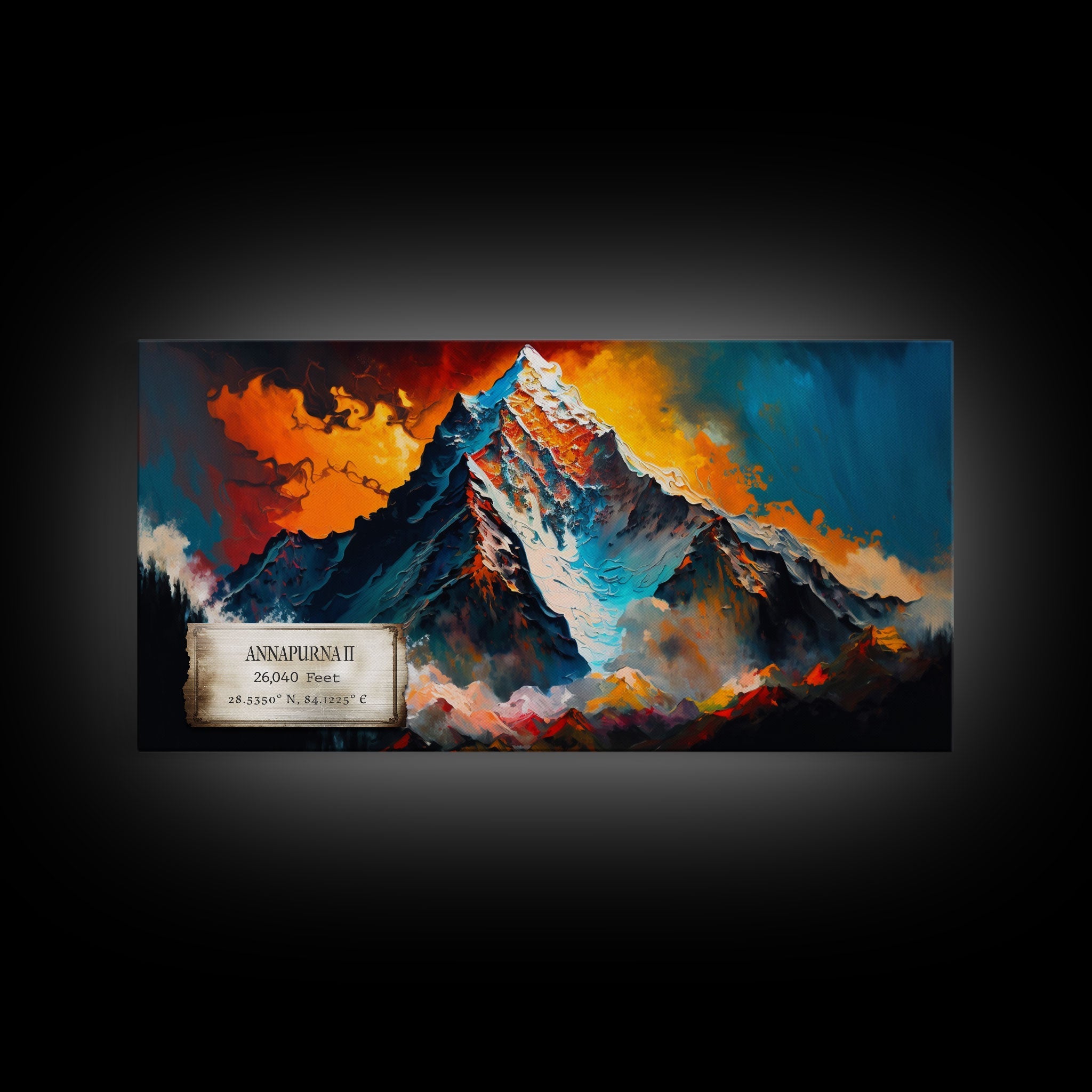 Annapurna II, Wall Art, Original Mountain Painting Print, Travel