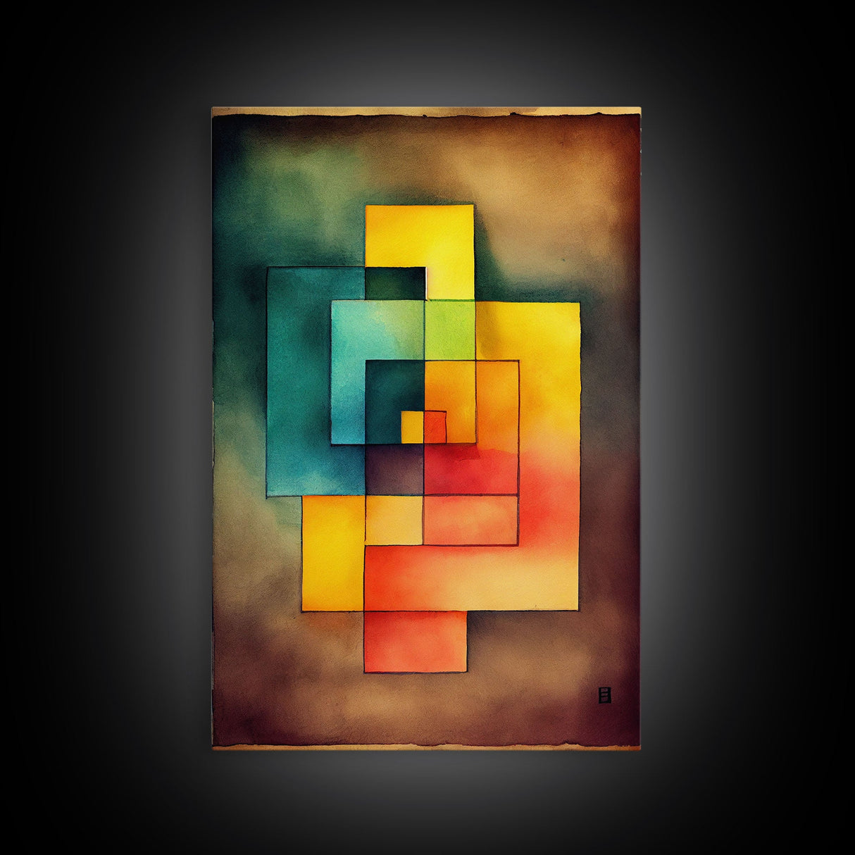 Framed Canvas Print Wall Art Set Color Blocks Abstract Shapes Illustrations Mid Century Modern Wall Art Boho Decor Abstract Wall Art