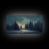 Dreamy Landscape Painting Canvas Print, country side, farmhouse decor, beautiful scenic wall art