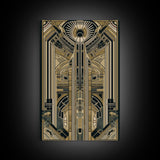 Midcentury Modern Wall art | Framed Canvas Print | Art Deco | Gold & black art | Wonderful art | Wall art | Stained glass art | Abstract art
