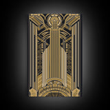 Art Deco Pattern Wall art - Framed Canvas Print - Art Deco - Gold & black art - Wonderful art - Lines art - Geometric art - Office wall art