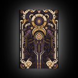 Art Deco Pattern Wall art, Framed Canvas Print, Art Deco, Patterns art, Yellow & purple art, Ornament art, Colorful painting, Light colors