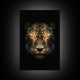 Fire Eyed Tiger Portrait Art Print, Framed Wall Art, Canvas Print, Big Cat Art, Tiger Painting, Cosmic Tiger Print