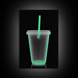 Disposable Plastic Cup Wall Art, Green Cup, Kitchen Wall Art, Minimalist Print, Wall Decor, Canvas Print, Wall Art, Framed Canvas