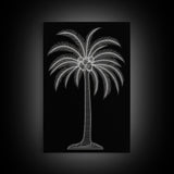 White Coconut Tree Wall Art, Tree Art, Nature Print, Tropical Art, Minimalist Print, Wall Decor, Canvas Print, Wall Art, Framed Canvas