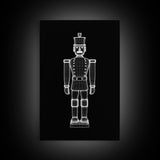 Nutcracker Wall Decor, Outline Art, Christmas Art Print, White Art, Minimalist Print, Wall Decor, Canvas Print, Wall Art, Framed Canvas