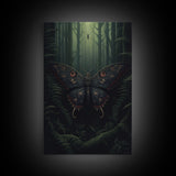 Butterfly Wall Decor, Butterfly In Woods, Green Wall Art, Insect Wall Decor, Wall Decor, Canvas Print, Wall Art, Framed Canvas