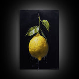 Lemon Wall Art, Food Wall Decor, Kitchen Wall Art, Fruit Art, Minimalist Wall Art, Wall Decor, Canvas Print, Wall Art, Framed Canvas
