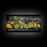 Fruits Wall Art, Food Wall Decor, Farmhouse Wall Decor, Kitchen Wall Art, Panoramic Wall Decor, Canvas Print, Wall Art, Framed Canvas Art