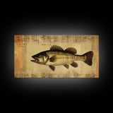 Fish Wall Decor, Animal Wall Art, Nature Wall Art, Minimalist Wall Decor, Panoramic Wall Decor, Canvas Print, Wall Art, Framed Canvas Art