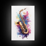 Bassett Horn Wall Art, Brass Instruments, Framed Canvas Print, Marching Band Gift, Musician Gift, Graduation Gift, Music Poster