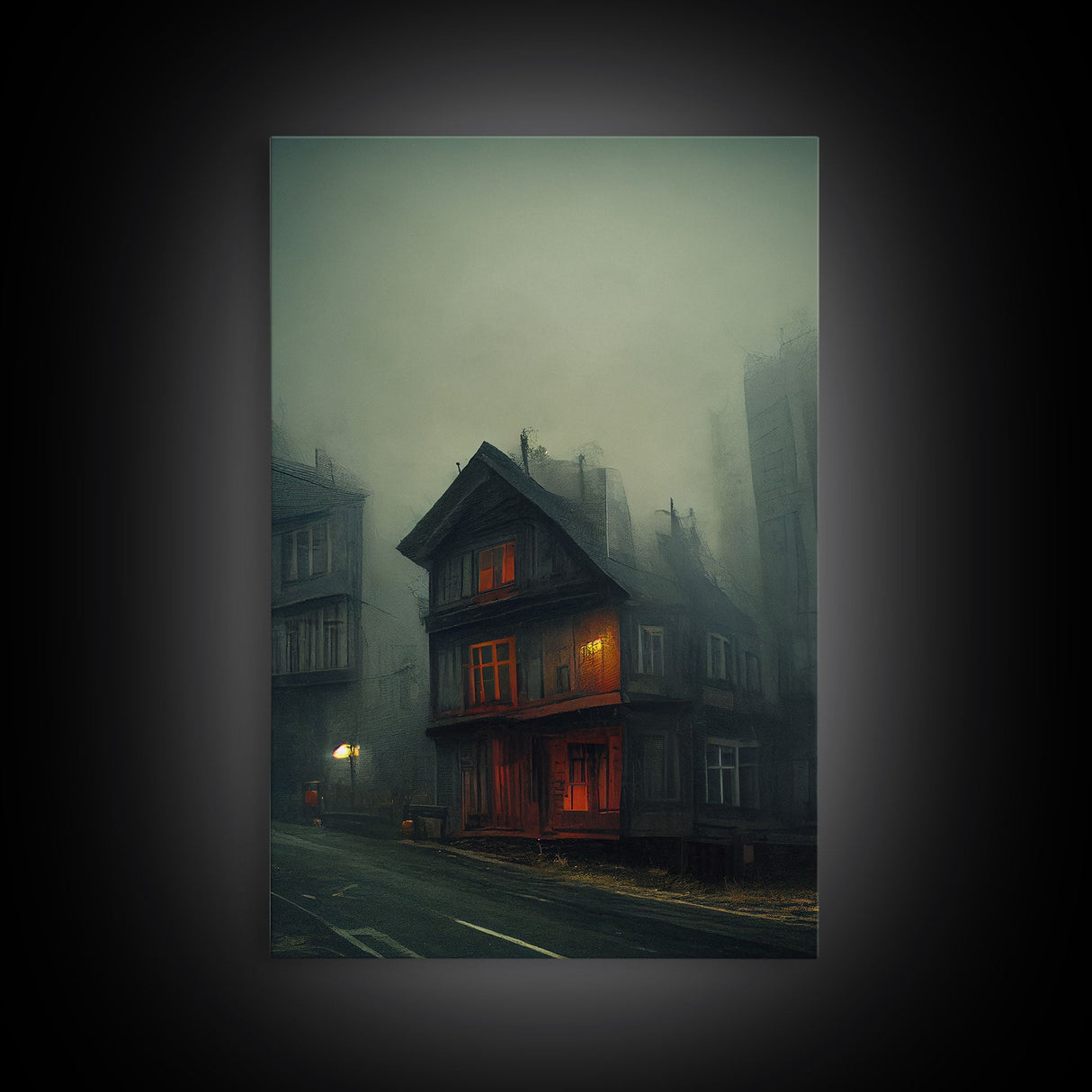 Spooky gloomy wall art, haunted house art, fine art poster print