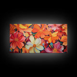 Hibiscus Wall Art, Flowers Wall Art, Colorful Fowers, Panoramic Art, Wall Art, Canvas Art, Landscape Art, Gift For Grandma, College Dorm Art