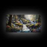 Waterfall Art, Framed Canvas Print, Modern Art Painting, Minimalist Wall Art, Waterfalls, Waterfall Painting, Waterfall Prints, Original Art