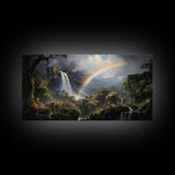 Tropical Wall Art, Framed Canvas Print, Hawaii Art, Tropical Art Print, Tropical Decor, Island Vibes, Rainbow Art, Colorful Art, Caribbean
