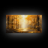Fall Wall Decor, Forest Wall Art, Trees Art Print, Panoramic Art, Wall Art, Canvas Art, Landscape Art Print, Above Bed Décor, Farmhouse Art