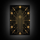 Tarot Card Art, Tarot Decor, Mystical Wall Art, Celestial Wall Art, Canvas Print, Wall Art, Vertical Print, Witchy Wall Art, Gothic Art