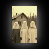 Ghost Art Print, Haunted House Art, Horror Art Print, Spooky Room Decor, Canvas Print, Wall Art, Vertical Print, Home Decor, Wall Decor