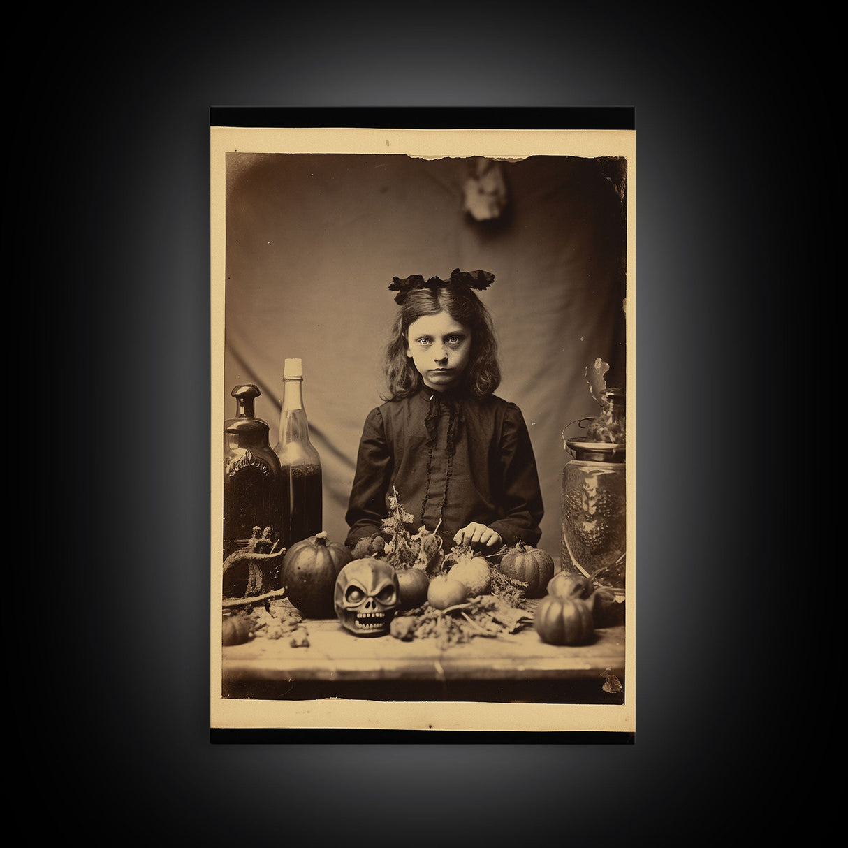 Spooky Room Decor, Gothic Wall Decor, Horror Art, Dark Fantasy, Occult Art, Canvas Print, Wall Art, Vertical Print, Home Decor, Wall Decor