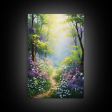 Wildflower Meadow, Flower Art, Colorful Flower Art, Canvas Print, Wall Art, Vertical Print, Wildflower Print, Teacher Gift, Home Office Art