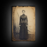 Portrait From Photo, Victorian Wall Art, Antique Photograph, Canvas Print, Wall Art, Vertical Print, Southern Decor, Victorian Woman