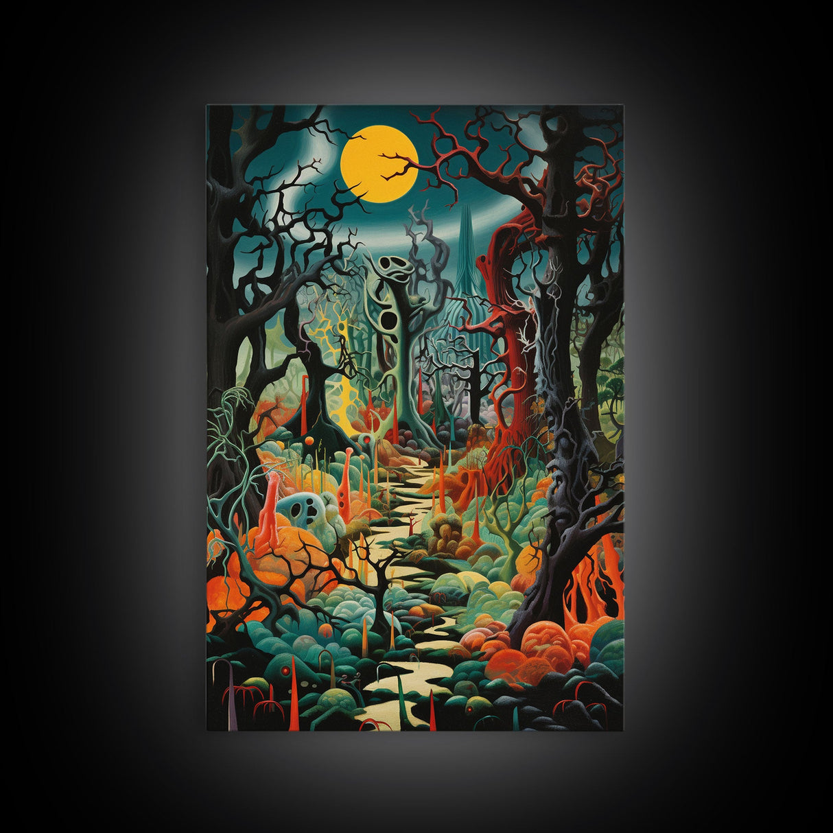 Halloween Wall Art, Spooky Room Decor, Creepy Wall Art, Canvas Print, Wall Art, Vertical Print, Horror Home Decor, Ghost Art Print