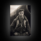 World War 2, Vintage Photo, Aviation Wall Art, Pilot Wall Art, Canvas Print, Wall Art, Vertical Print, Gift For Him, Office Wall Art
