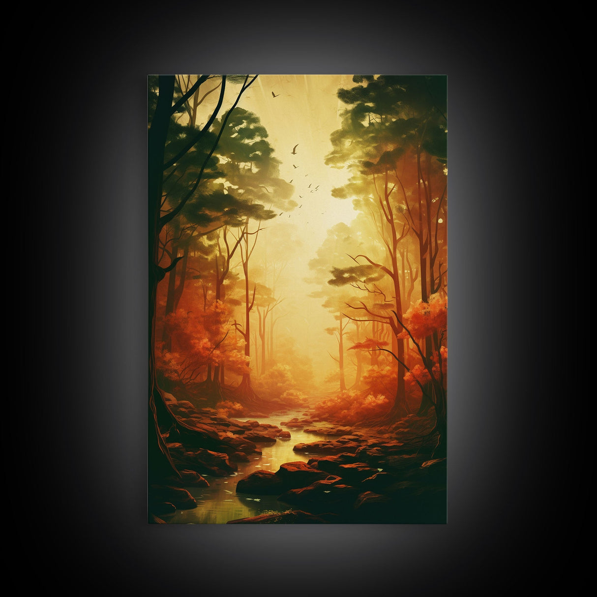 Forest Wall Art, Trees Art Print, Sunset Print, Canvas Print, Wall Art, Vertical Art, Nature Lover Gift, Camper Wall Decor, Country Wall Art