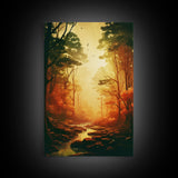 Forest Wall Art, Trees Art Print, Sunset Print, Canvas Print, Wall Art, Vertical Art, Nature Lover Gift, Camper Wall Decor, Country Wall Art