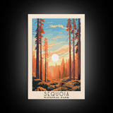 Sequoia National Park California Travel Art, National Park Print, Minimalist Travel Art, Midcentury Modern Style Landscape Painting