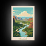 Big Bend National Park Texas Travel Art, National Park Print, Minimalist Travel Art, Midcentury Modern Style Landscape Painting