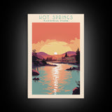 Hot Springs National Park Travel Poster Art, Canvas Print Wall Art, Arkansas Travel Art, Midcentury Modern Travel Decor, Wall Art