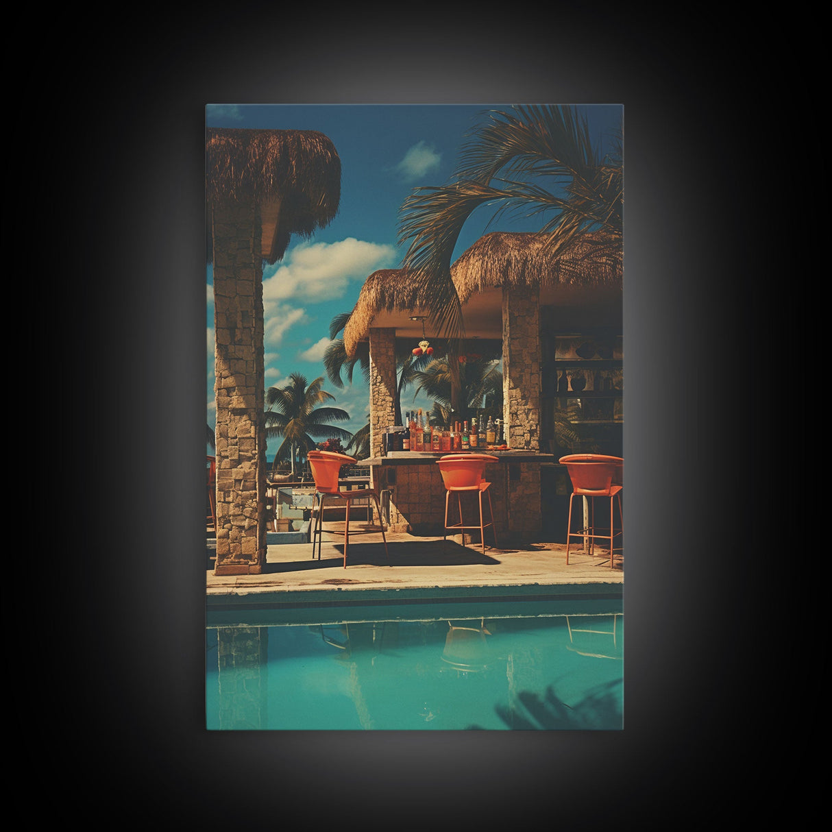 Pool Decor, Bar Decor, Outdoor Wall Decor, Canvas Print, Wall Hanging, Portrait Art, Apartment Wall Decor, First Home Gift, Trendy Wall Art